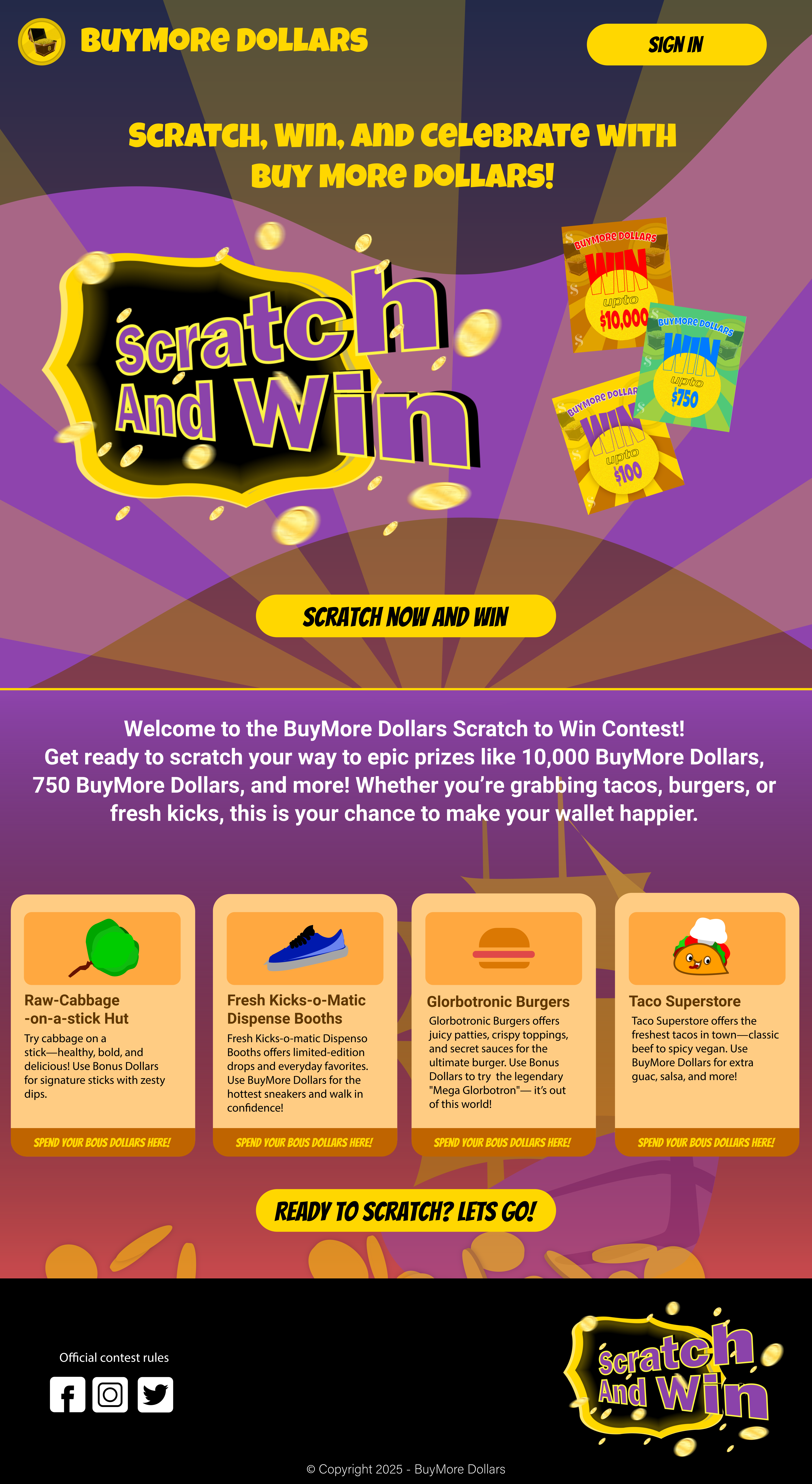 Scratch & Win Main Interface